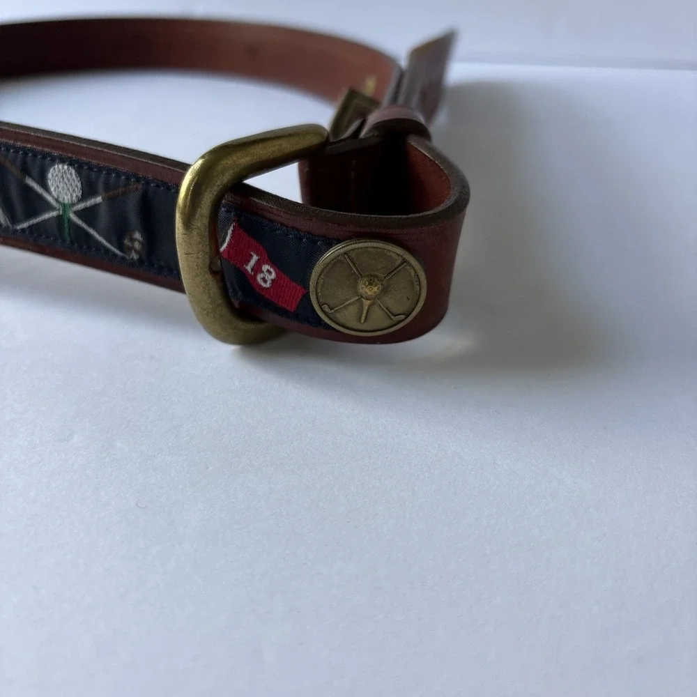 Trafalgar Belt Mens Size 40 Leather Golf Themed Sportwear Made In USA